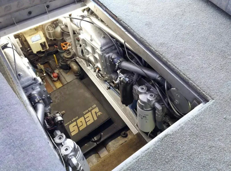 Slide: The Image of Engine compartment of a 1988 Viking 41 Convertible yacht. - 16