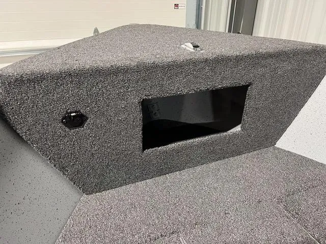 Slide: The Image of 2024 Lund 1600 Fury Tiller boat interior storage compartment. - 12