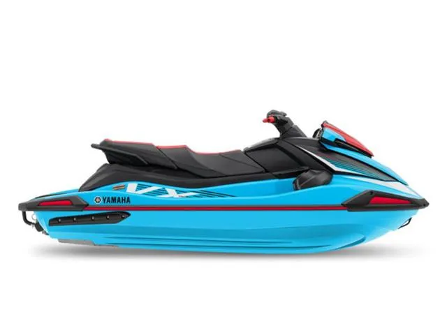 Slide: The Image of 2024 Yamaha Waverunners VX® Deluxe With Audio, blue and black jet ski. - 1