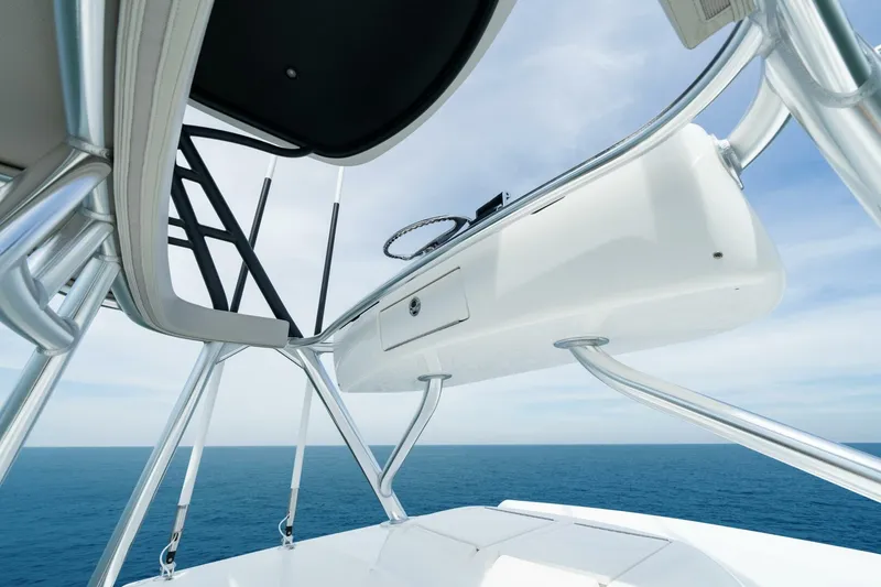 Slide: The Image of Viking 82 Convertible 2025 yacht, sleek design, ocean view, modern structure. - 34