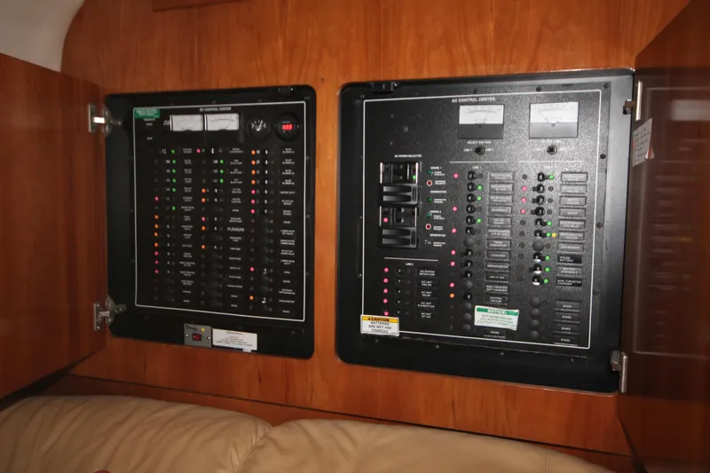 Slide: The Image of Electrical control panels inside a 2001 Carver 466 Motor Yacht. - 39