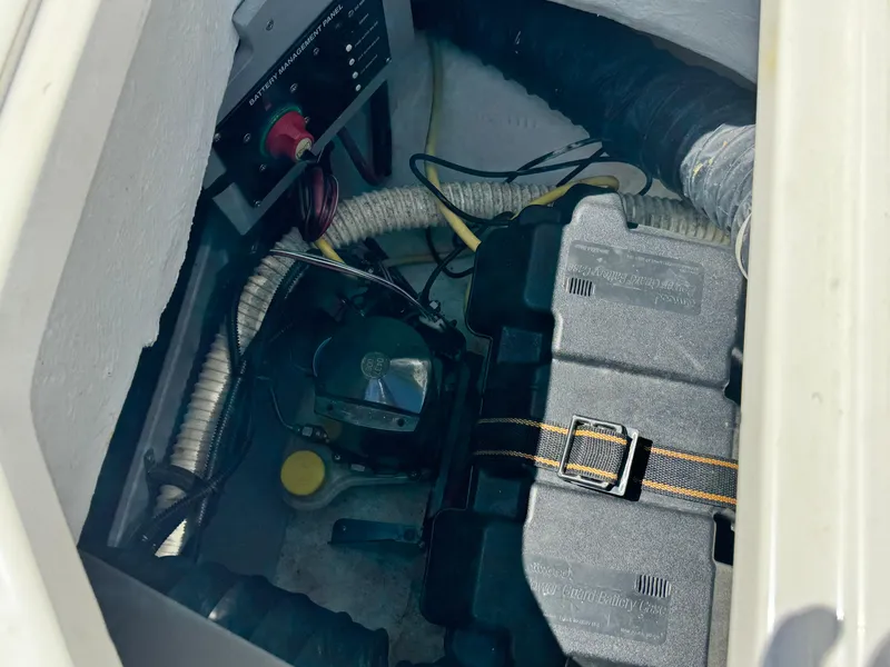 Slide: The Image of Battery compartment of a 2005 Trophy 1952 Walkaround boat. - 23