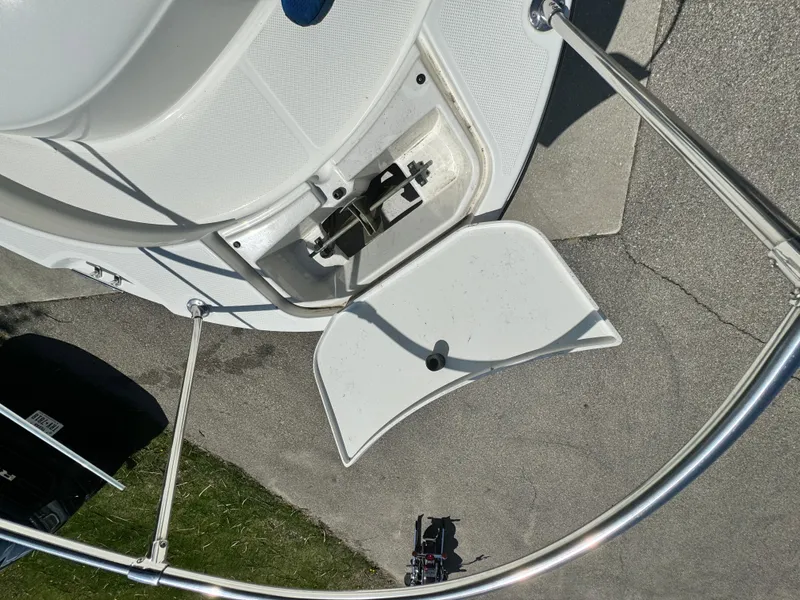 Slide: The Image of 2005 Trophy 1952 Walkaround boat deck with open hatch and railing. - 35