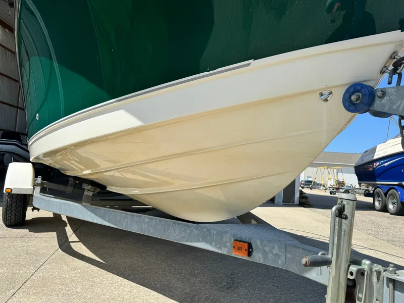 Slide: The Image of 2005 Trophy 1952 Walkaround boat on trailer, close-up of hull. - 8