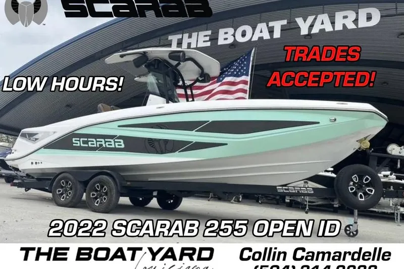 The Image of 2022 Scarab 255 Open ID boat on trailer, low hours, trades accepted, at The Boat Yard. - 0