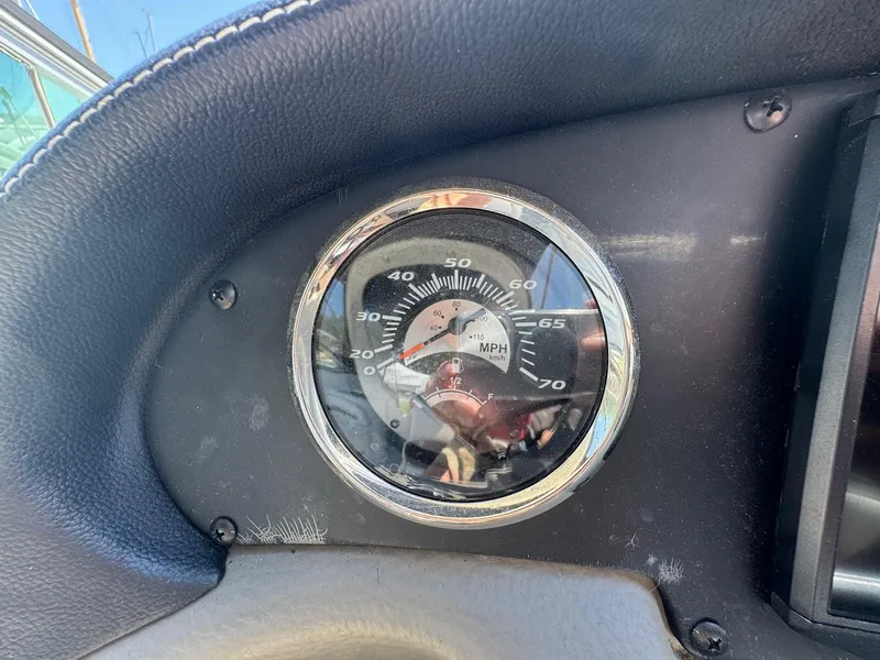 Slide: The Image of Speedometer of 2020 Crownline 264CR boat, displaying speed in MPH. - 44