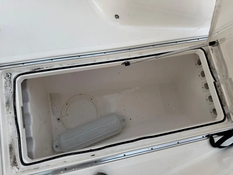Slide: The Image of Open storage compartment on 2019 Wellcraft 262 Fisherman boat. - 21