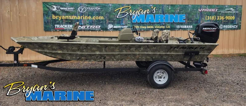 The Image of 2025 Tracker GRIZZLY® 1754 SC boat on trailer at Bryan's Marine dealership. - 0