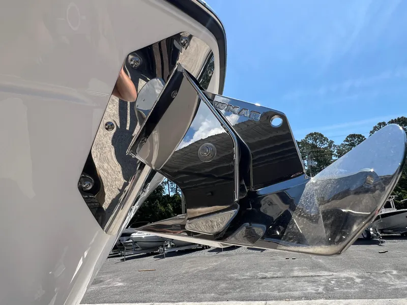 Slide: The Image of Close-up of 2024 Blackfin 252 CC boat anchor system. - 21