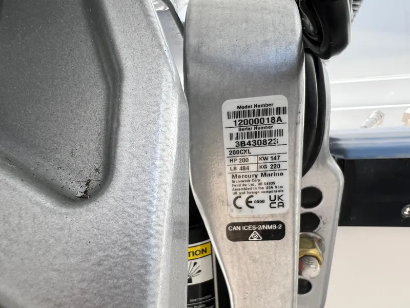 Slide: The Image of Close-up of a 2024 Blackfin 252 CC engine serial number plate. - 48