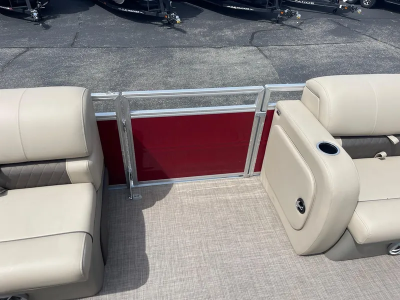 Slide: The Image of Interior seating of 2024 Sun Tracker Party Barge 22 RF XP3 pontoon boat. - 3