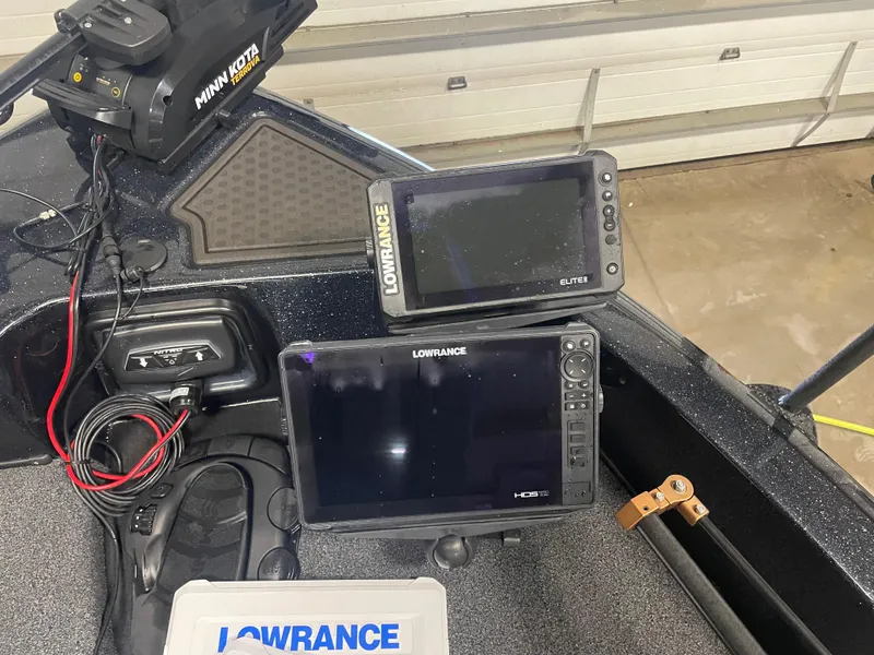 Slide: The Image of 2022 Nitro ZV21 boat with Lowrance fish finders and Minn Kota trolling motor. - 15