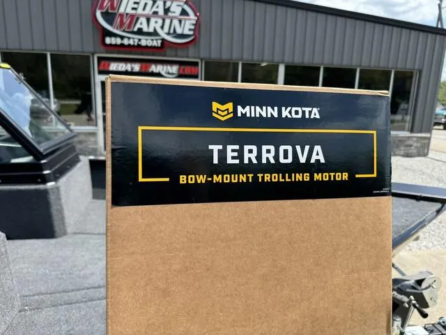 Slide: The Image of Minn Kota Terrova bow-mount trolling motor box on a 2024 Lund 1775 Adventure Sport boat. - 6