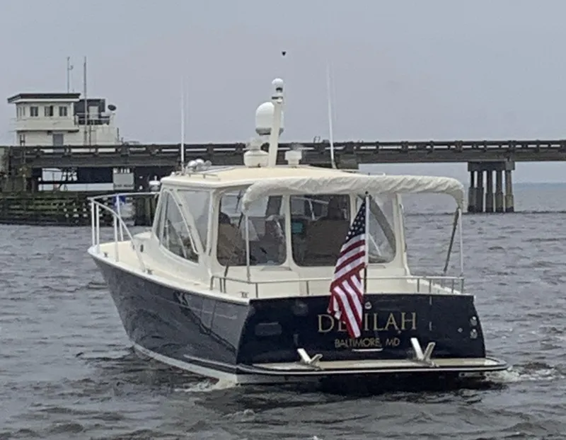 Slide: The Image of 2011 MJM 40z Downeast boat named Delilah in Baltimore waters. - 34