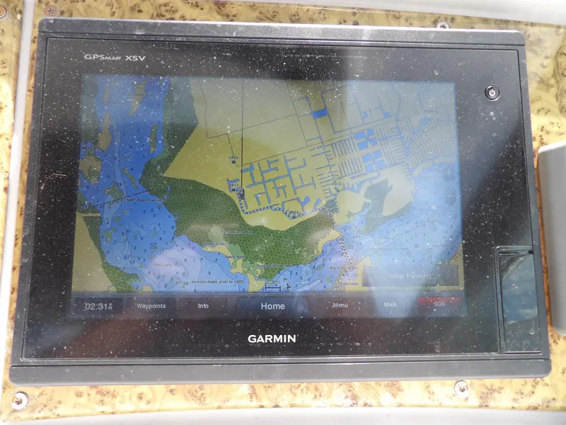 Slide: The Image of Garmin GPS display on 2008 Formula 31 Performance Cruiser showing nautical map. - 36