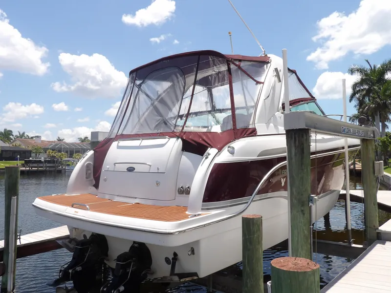 Slide: The Image of 2008 Formula 31 Performance Cruiser docked at a marina. - 9