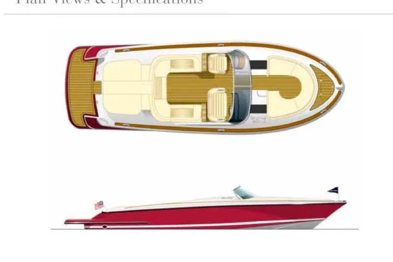 Slide: The Image of Top and side view of 2013 Chris-Craft Launch 32 boat design. - 68