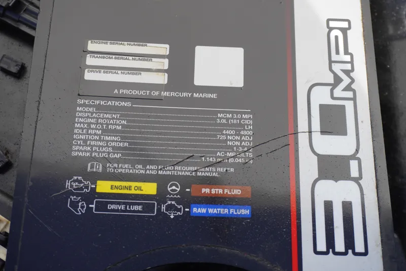 Slide: The Image of 2010 Sea Ray 175 Sport engine specifications and maintenance guide. - 5