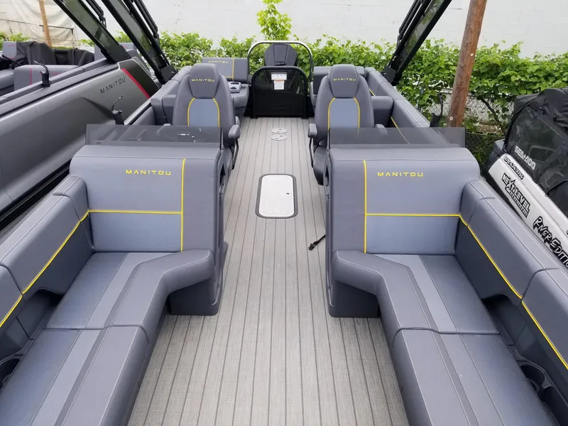 Slide: The Image of 2023 Manitou Explore Navigator 24 with Trifold Bench - SHP575 interior view. - 2