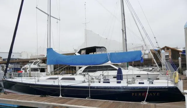 The Image of 1993 Green Marine Dubois 50 sailboat docked at a marina. - 1