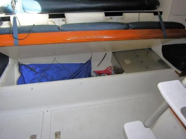 Slide: The Image of Interior storage area of a 1993 Green Marine Dubois 50 sailboat. - 5