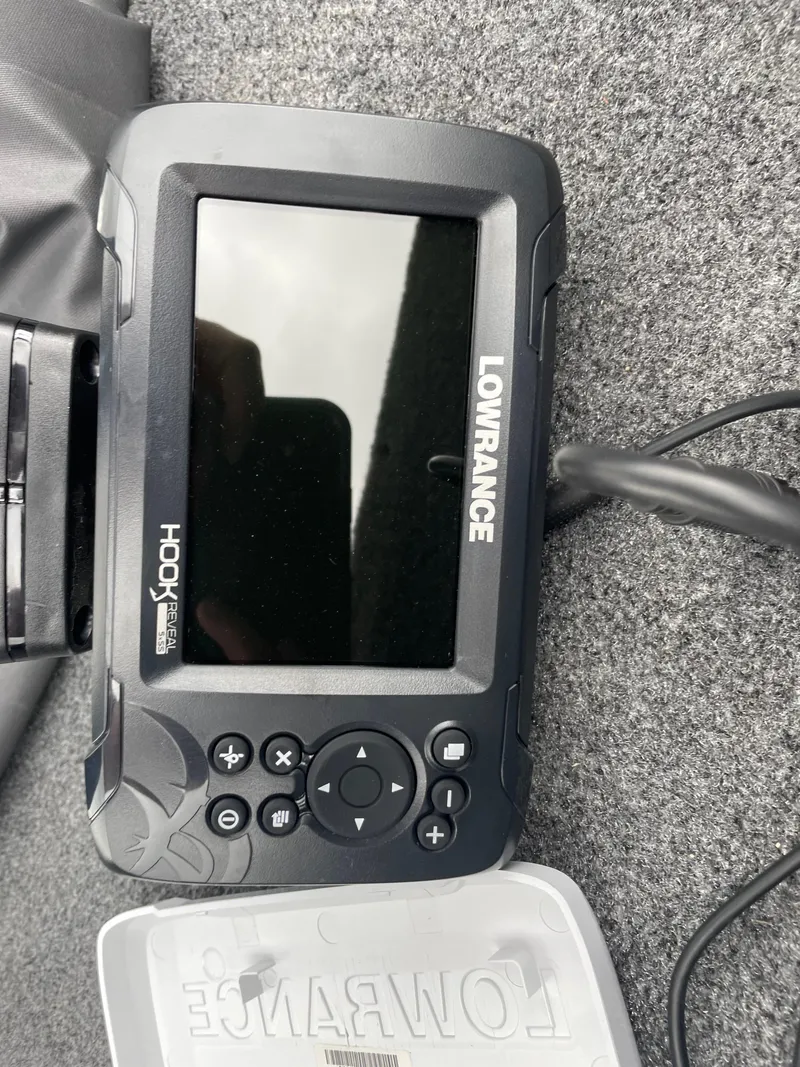 Slide: The Image of Lowrance HOOK fish finder on 2023 Tracker Pro Guide V-175 WT boat. - 14