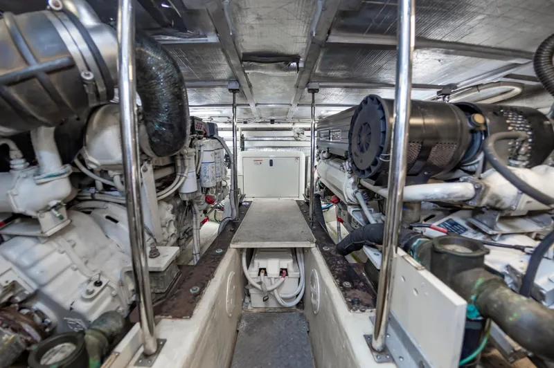 Slide: The Image of Engine room of a 2004 Carver 56 Voyager SE yacht. - 43