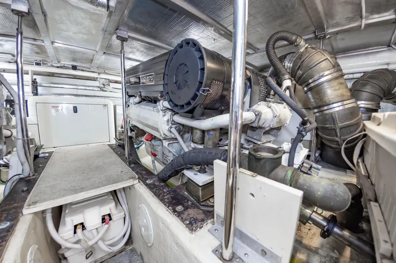 Slide: The Image of Engine room of a 2004 Carver 56 Voyager SE yacht. - 45