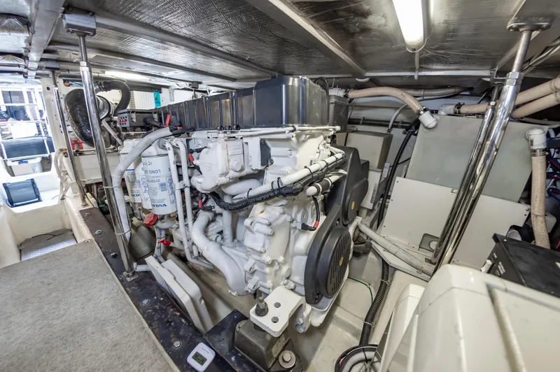 Slide: The Image of Engine room of a 2004 Carver 56 Voyager SE yacht. - 49