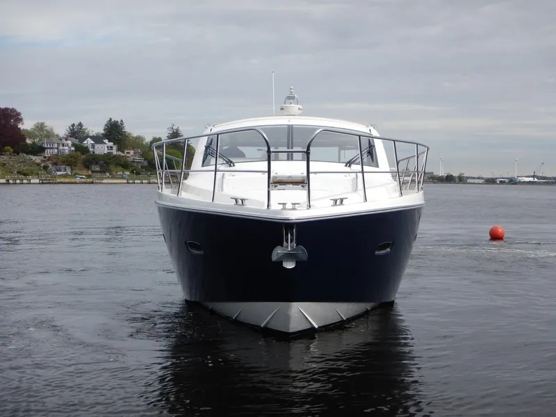 Slide: The Image of 2012 Sealine S450 yacht on calm waters. - 2
