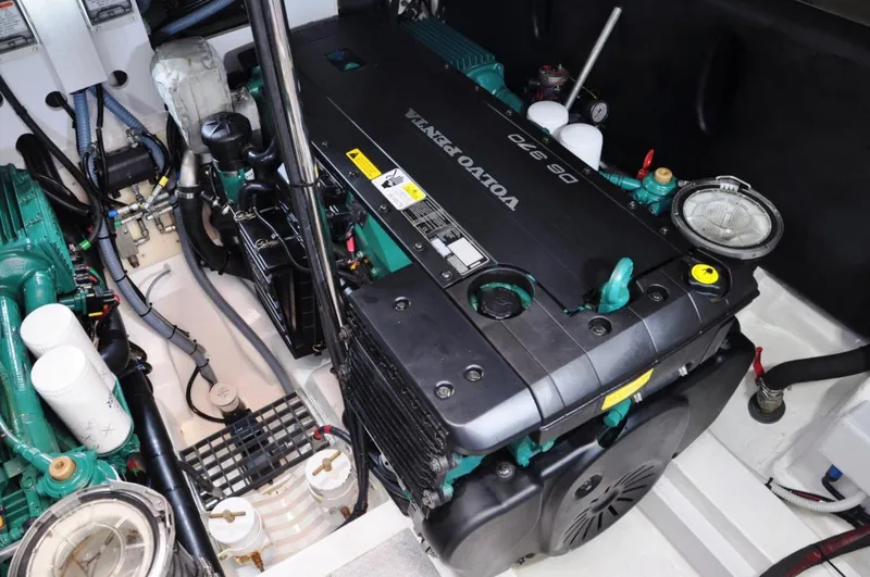 Slide: The Image of Engine room of 2012 Sealine S450 yacht with Volvo Penta engine. - 34