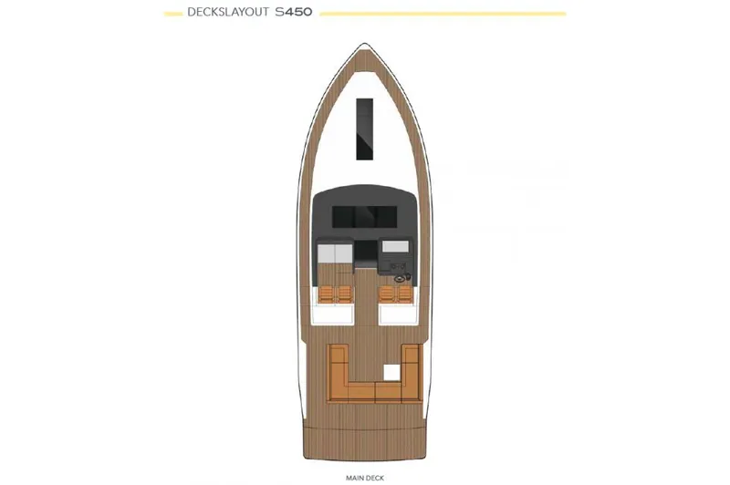 Slide: The Image of Sealine S450 2012 deck layout, main deck view. - 35