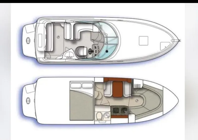 Slide: The Image of Top-down view of 2004 Sea Ray 280 Sundancer boat layout. - 15
