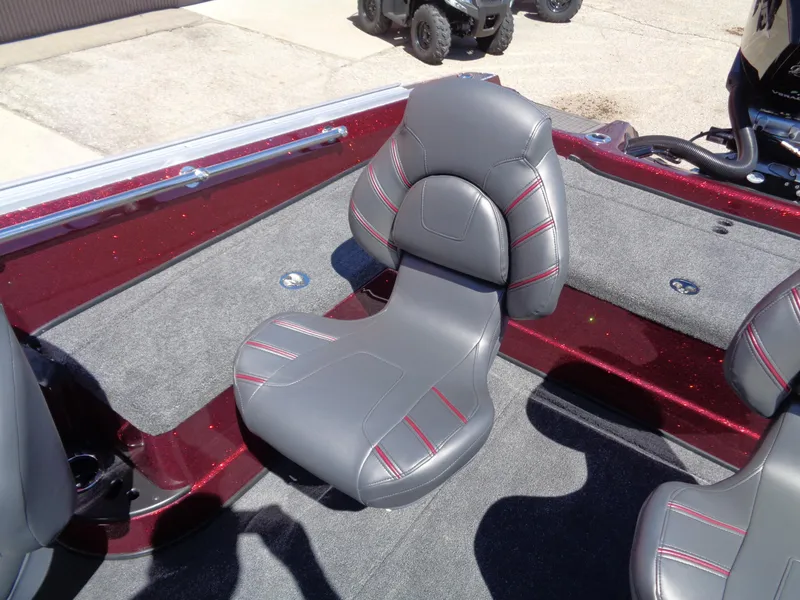 Slide: The Image of 2024 Nitro ZV20 boat with gray and red seating. - 15