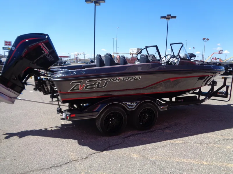 Slide: The Image of 2024 Nitro ZV20 boat on trailer in parking lot. - 5