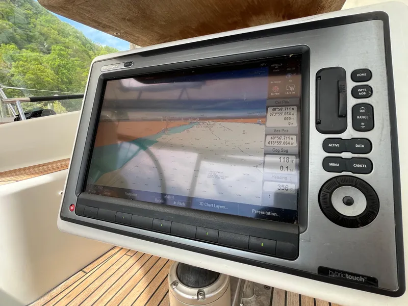Slide: The Image of Navigation system on 2012 Beneteau Oceanis 58 yacht, displaying nautical charts. - 47