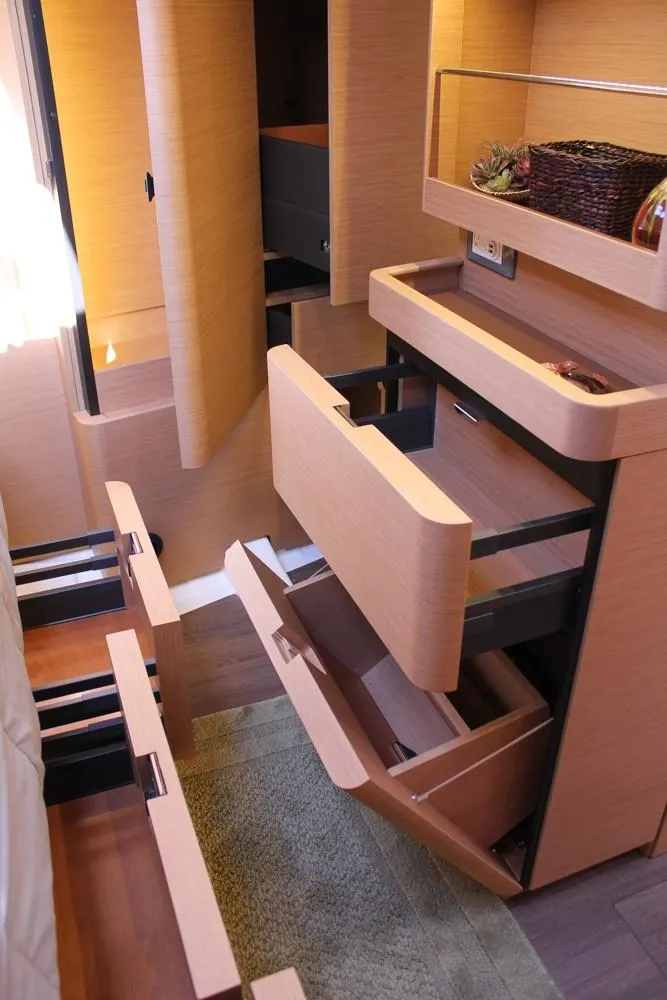 Slide: The Image of Interior storage drawers of the 2024 Jeanneau Sun Odyssey 490 yacht. - 12