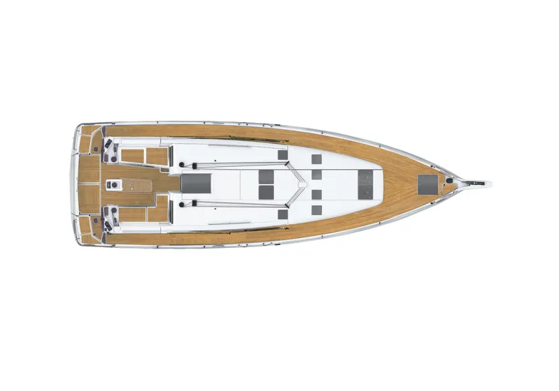 Slide: The Image of Top view of 2024 Jeanneau Sun Odyssey 490 sailboat deck layout. - 44
