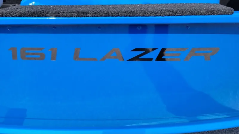 Slide: The Image of 2025 Smoker Craft Lazer 161 side console, blue exterior, in stock. - 10
