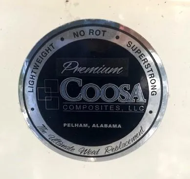 Slide: The Image of Coosa Composites logo on 2022 Sea Chaser 22 HFC, highlighting lightweight, no rot, superstrong features. - 18