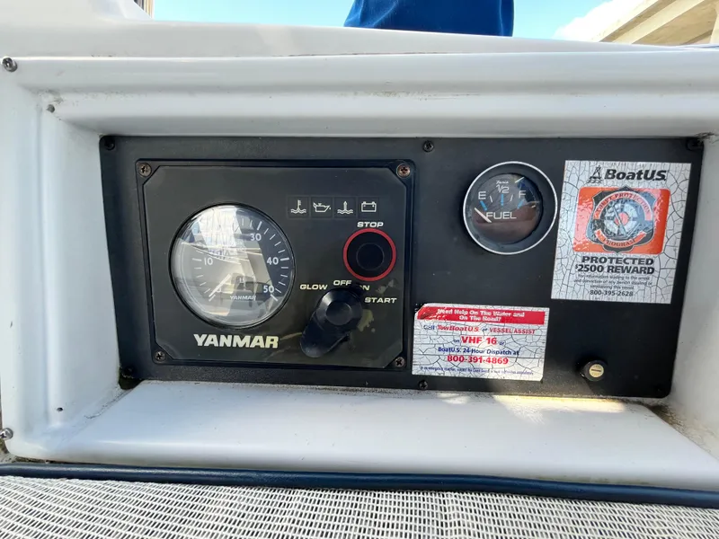Slide: The Image of Control panel of a 2005 Hunter 31 boat with Yanmar engine gauge. - 7