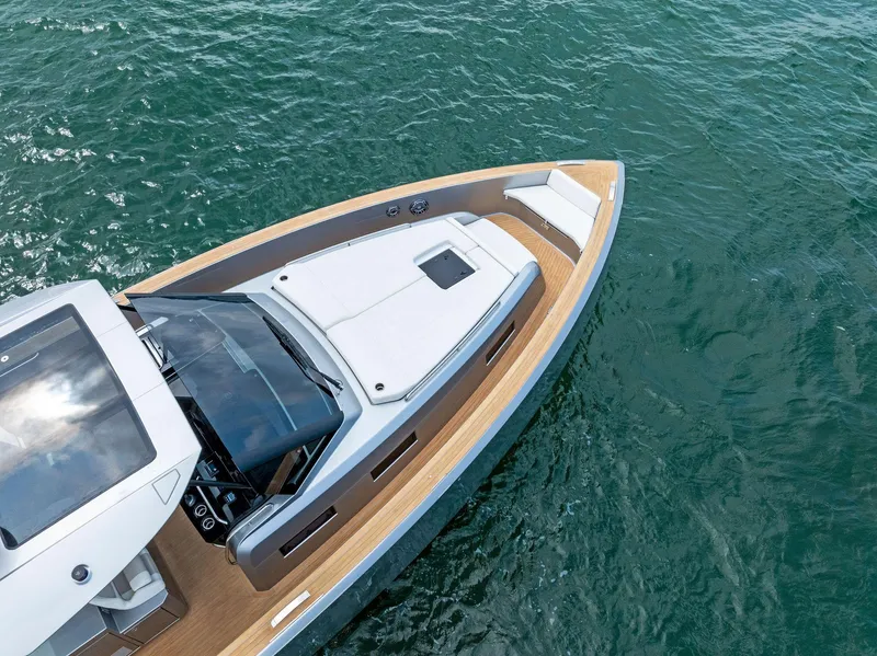 Slide: The Image of 2023 Pardo Yachts 50 model cruising on open water. - 12