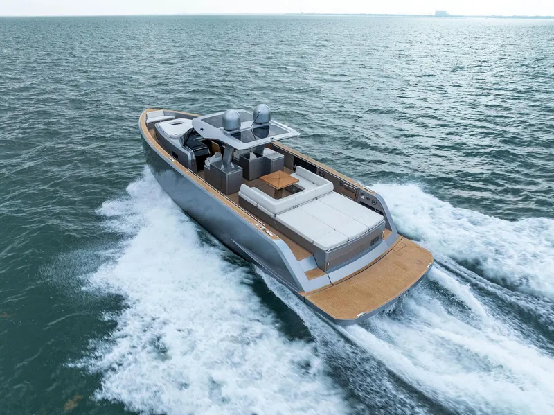 Slide: The Image of 2023 Pardo Yachts 50 cruising on open water. - 19