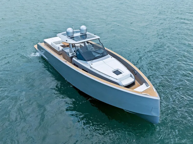 Slide: The Image of 2023 Pardo Yachts 50 cruising on open water. - 9