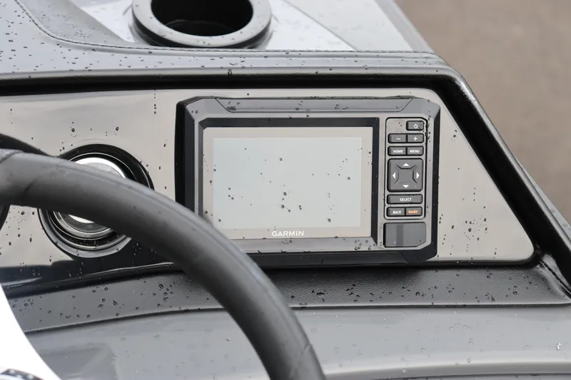 Slide: The Image of Close-up of the 2024 Bennington 22 SSR-SPS boat's Garmin navigation system. - 15