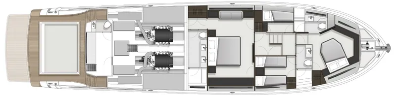 Slide: The Image of Floor plan of 2026 Maritimo M75 yacht, showcasing spacious interior layout and design. - 16