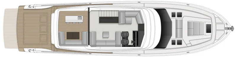 Slide: The Image of Top view of 2026 Maritimo M75 yacht layout, featuring spacious deck and interior design. - 17
