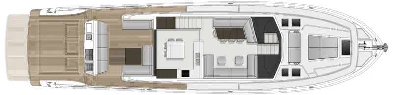 Slide: The Image of 2026 Maritimo M75 yacht floor plan, showcasing spacious deck and luxurious interior layout. - 18