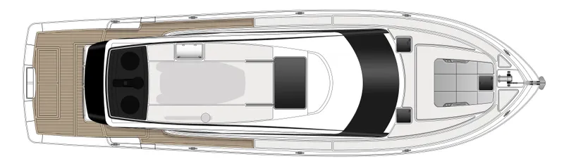 Slide: The Image of Top view of 2026 Maritimo S600 yacht layout, showcasing sleek design and spacious deck. - 9