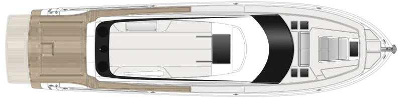Slide: The Image of Top view of 2026 Maritimo S75 yacht, showcasing sleek design and spacious deck layout. - 16